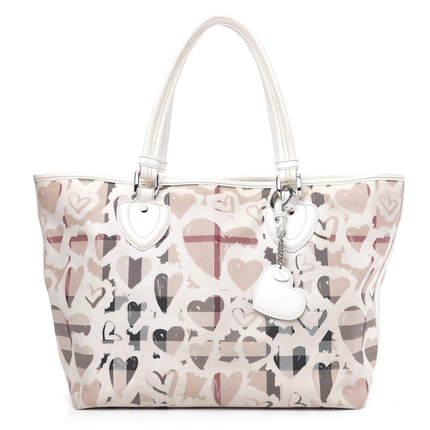 Burberry Nova Check Heart Tote White 1 of 18