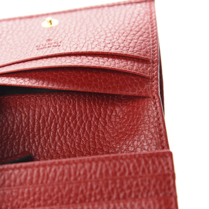Gucci Pebbled Calfskin GG Marmont Card Case Hibiscus Red 7 of 7