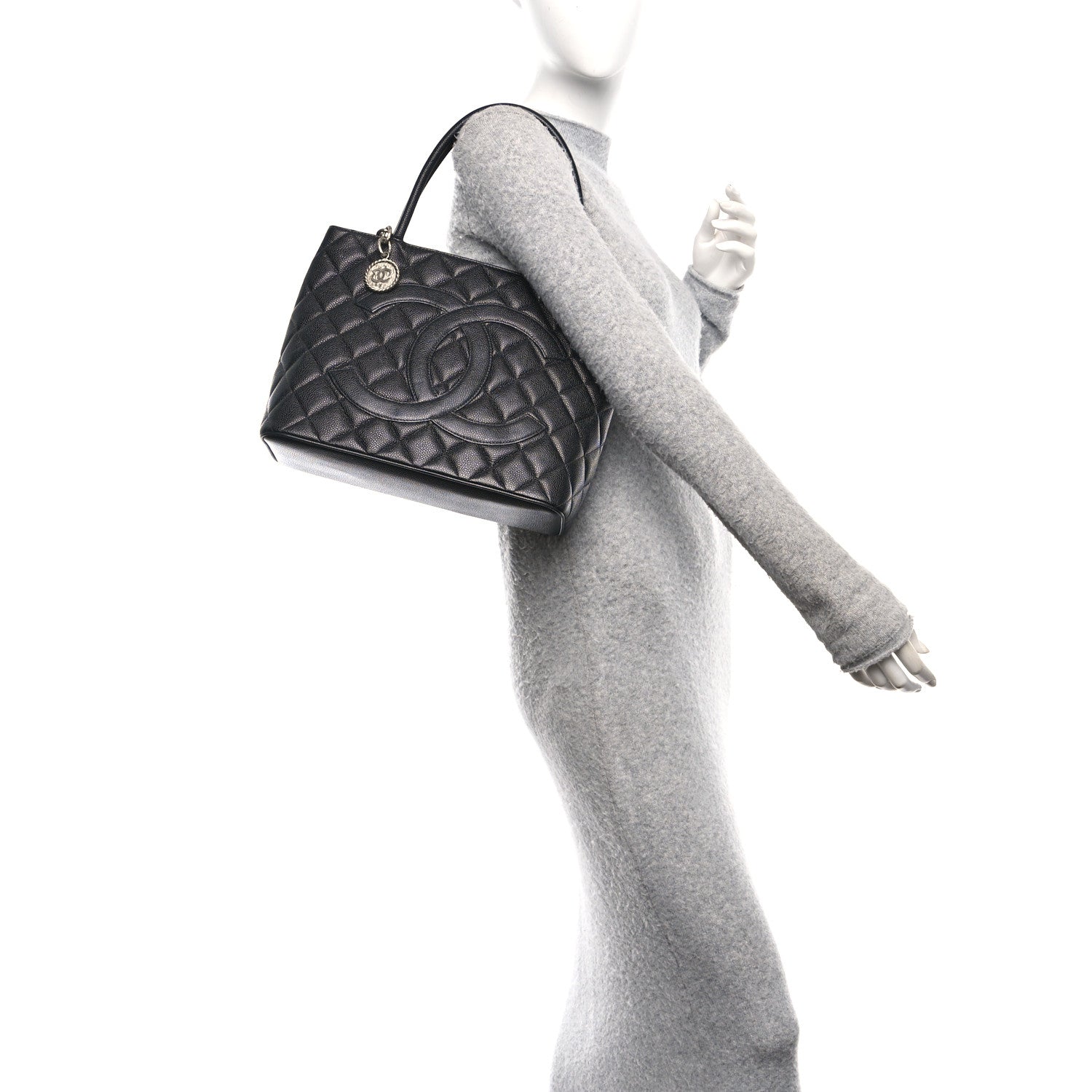 Chanel Caviar Quilted Medallion Tote Black 2 of 10