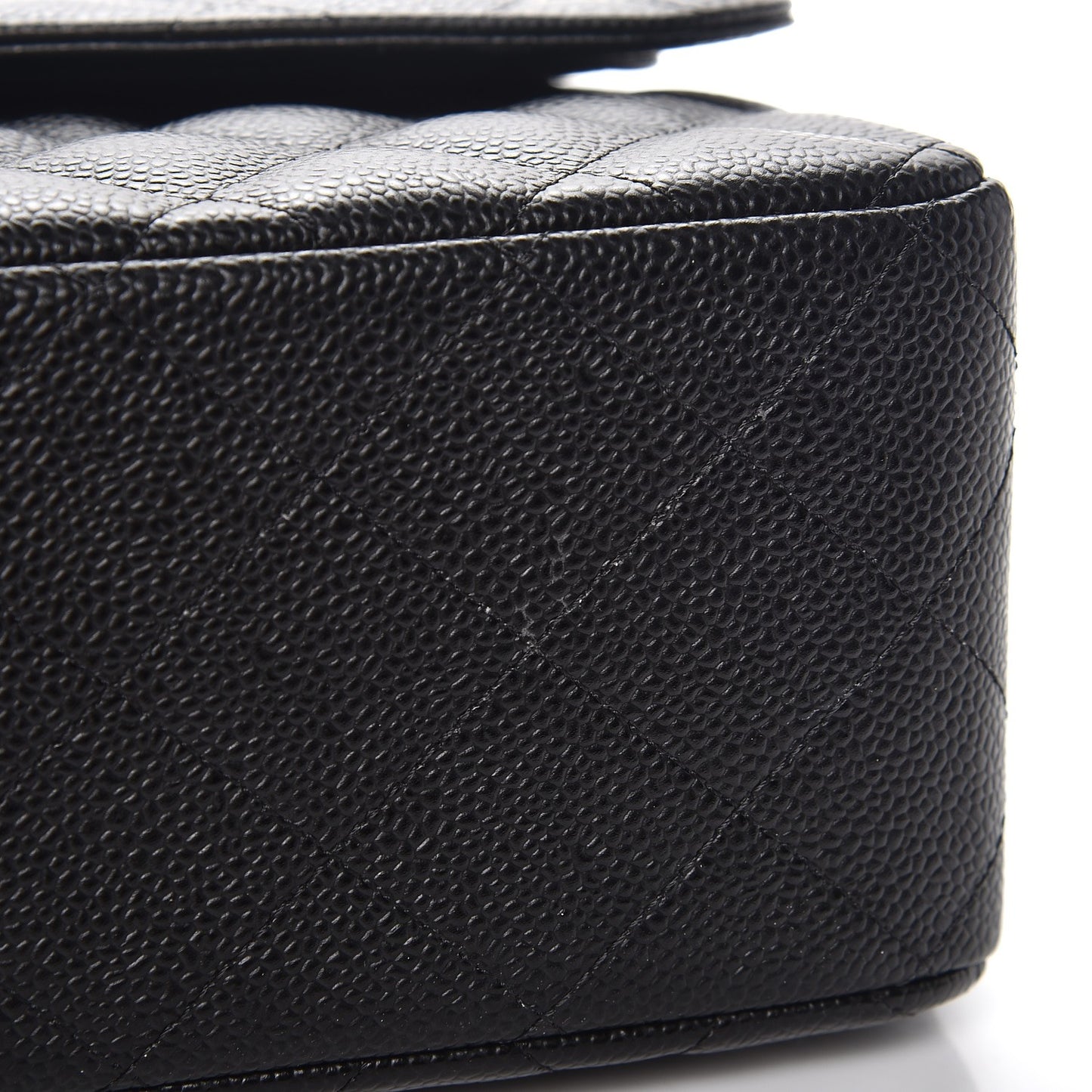 Caviar Quilted Jumbo Double Flap Black