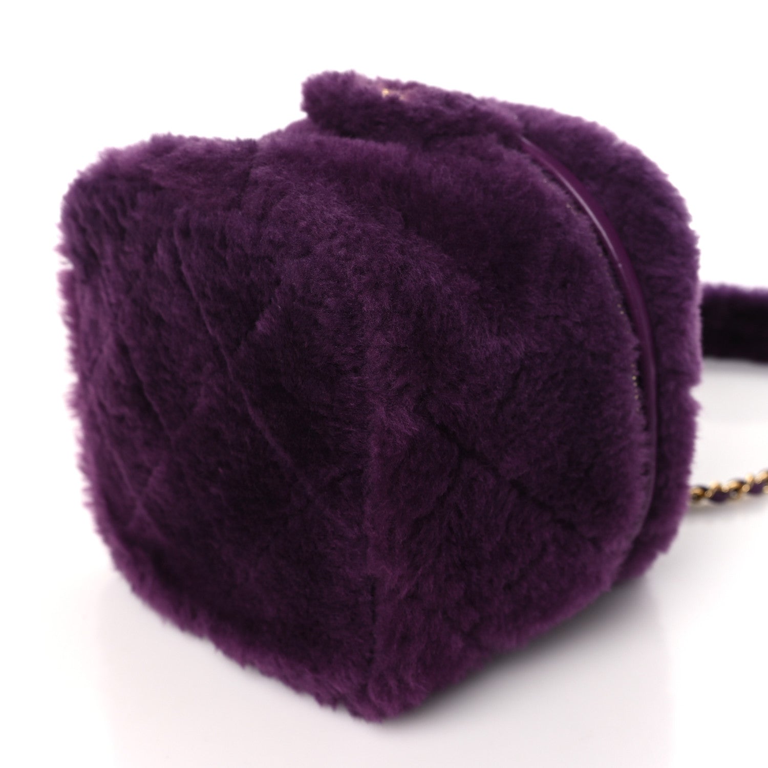Chanel Shearling Lambskin Quilted Small Vanity Case Purple 11 of 11
