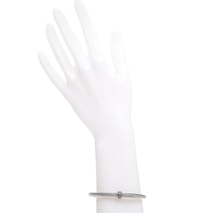 David Yurman Sterling Silver Black Diamond 5mm Cable Classics Single Station Bracelet 2 of 6