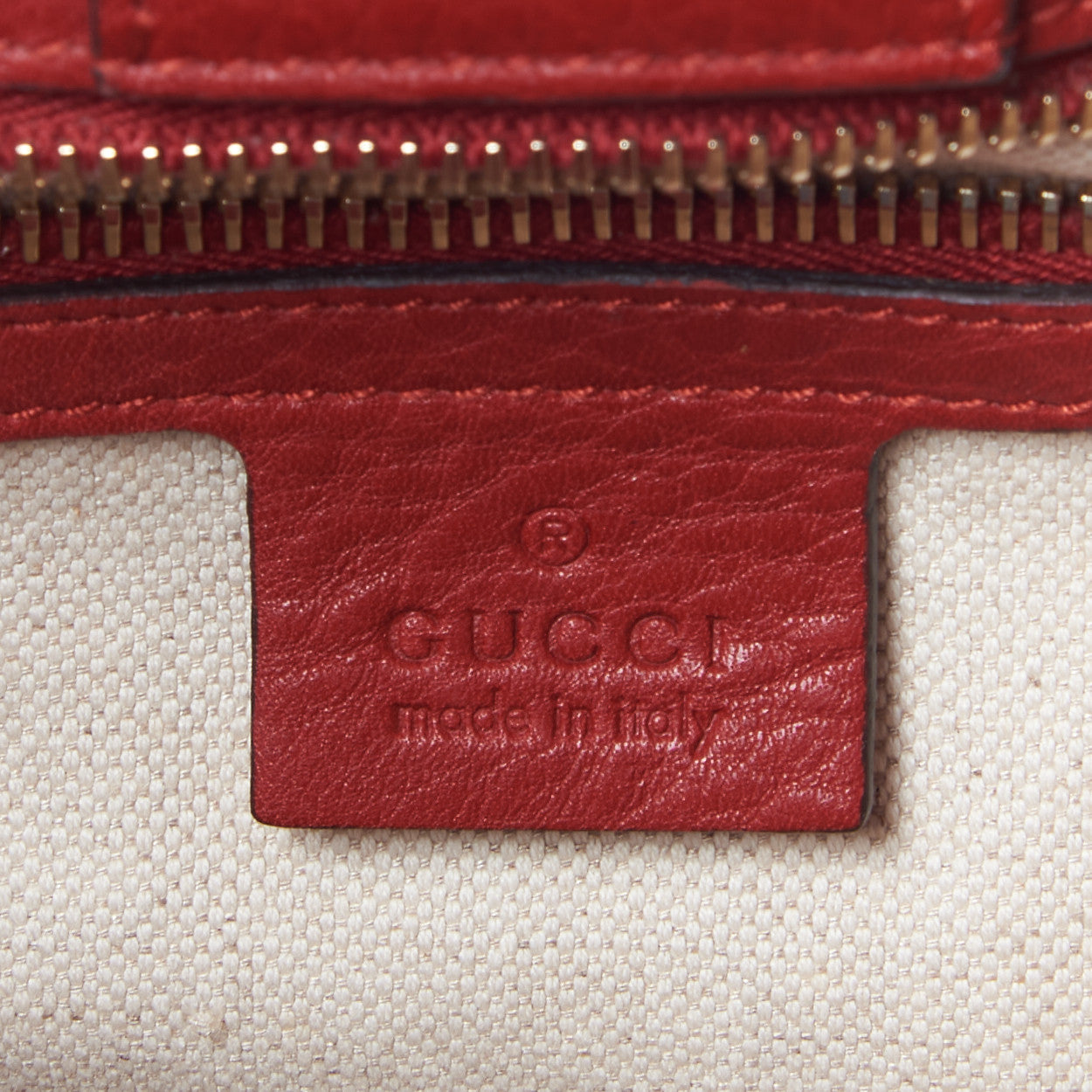 Gucci Calfskin Small Bamboo Shopper Tote Red 8 of 9