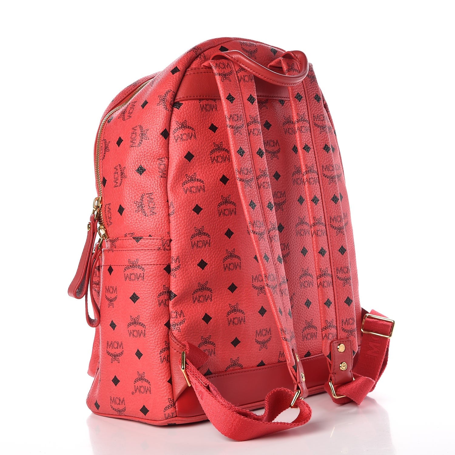 MCM Visetos Medium Sprinkle Stud Stark Backpack Red 3 of 11
