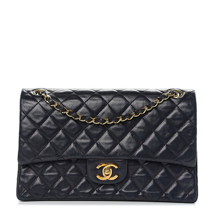 Chanel Lambskin Quilted Medium Double Flap Navy 1 of 11