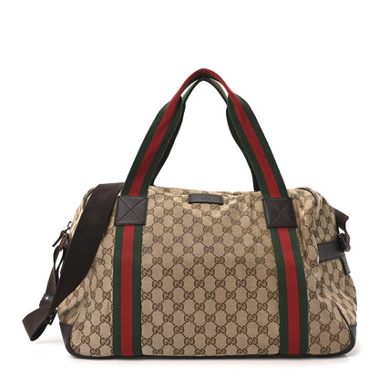 Gucci GG Monogram Web Duffle Bag Dark Brown 1 of 9