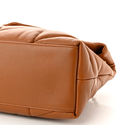 Saint Laurent Lambskin Quilted Medium Loulou Puffer Monogram Chain Satchel Miel Dark 10 of 10
