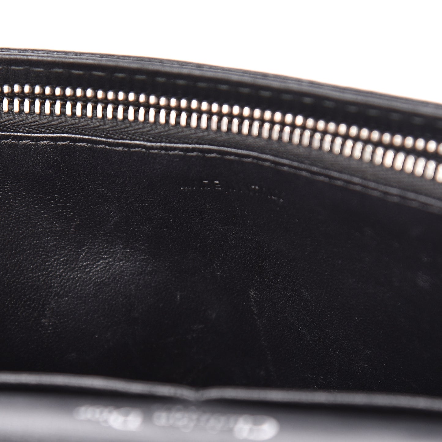 Grained Calfskin Diorama Wallet on Chain Pouch Black