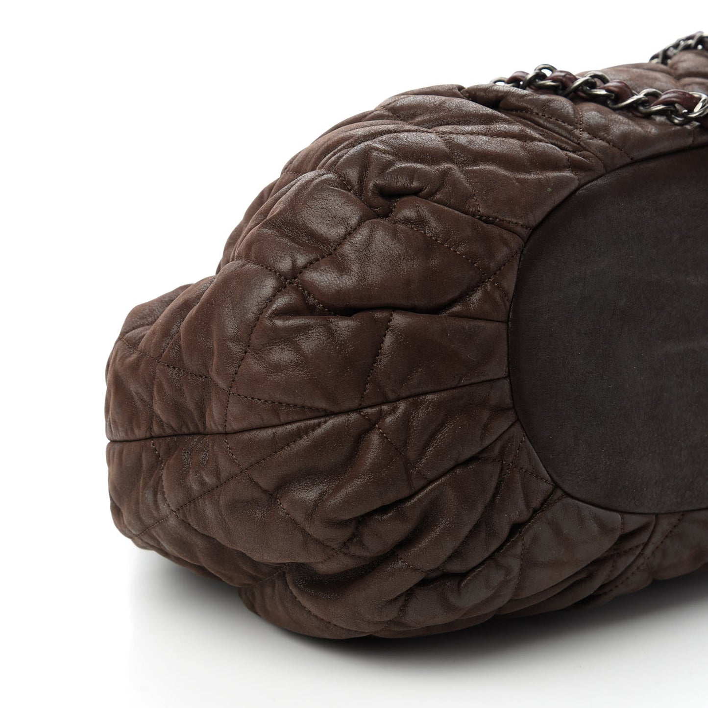 Iridescent Calfskin Quilted Large In The Mix Tote Brown