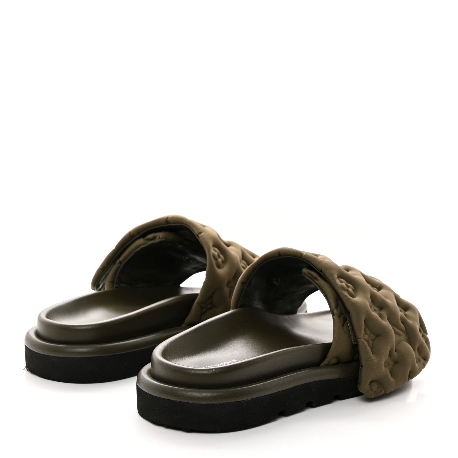 Louis Vuitton Technical Fabric Embossed Monogram Pool Pillow Comfort Mules 40 Khaki 4 of 10