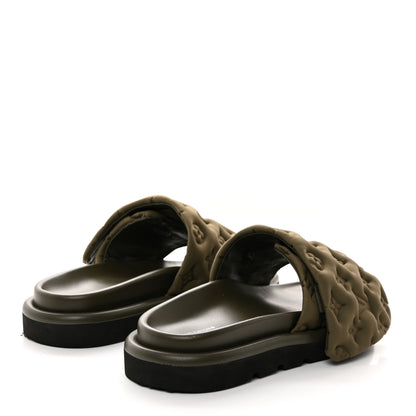 Louis Vuitton Technical Fabric Embossed Monogram Pool Pillow Comfort Mules 40 Khaki 4 of 10