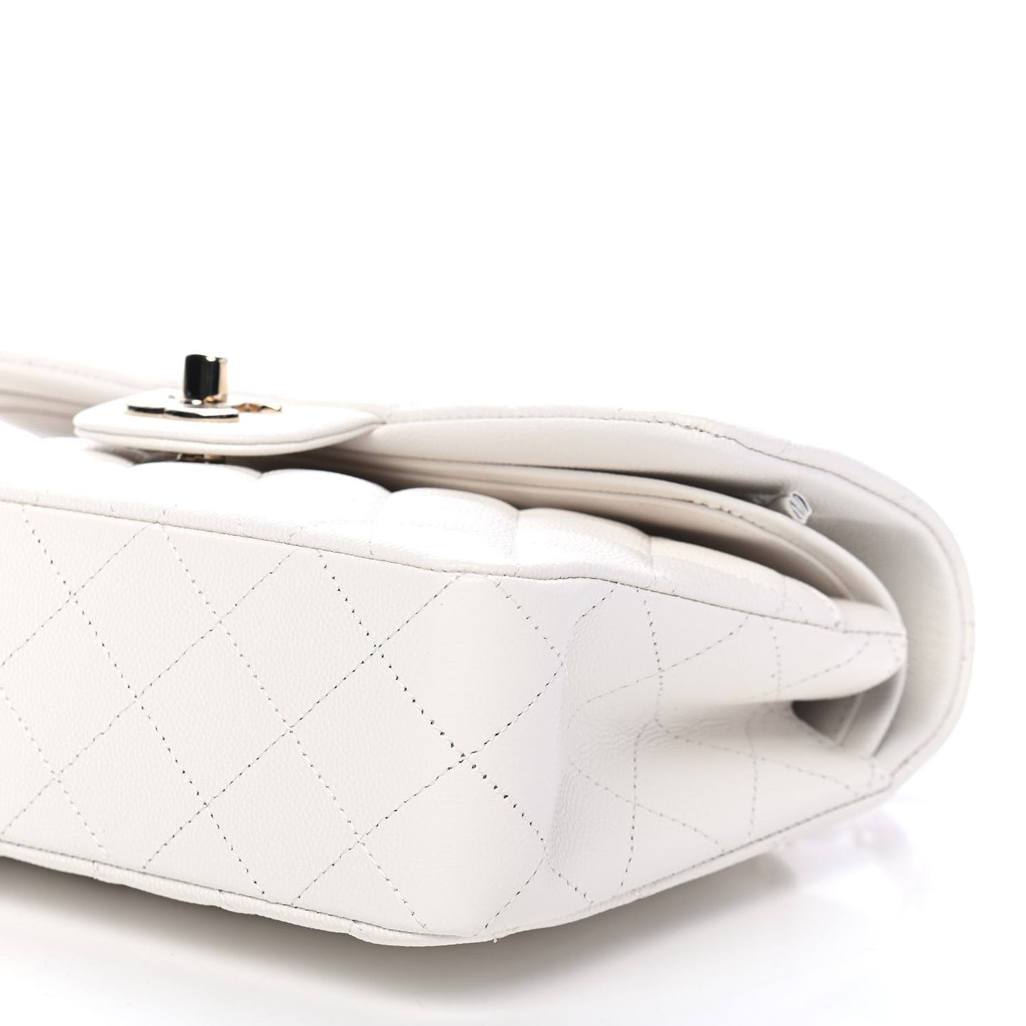 Caviar Quilted Small Double Flap White