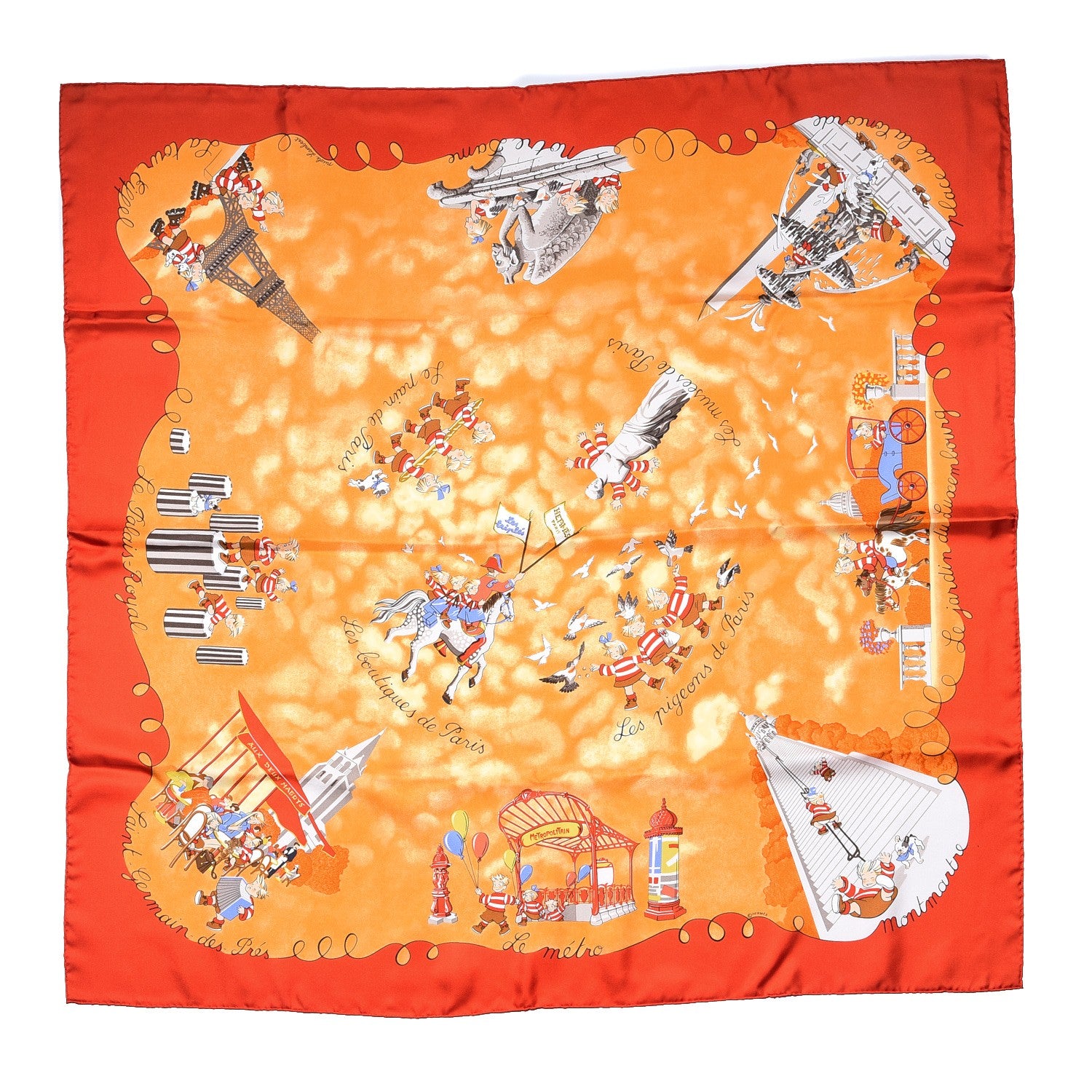Hermes Silk Les Triples Scarf 90 1 of 9