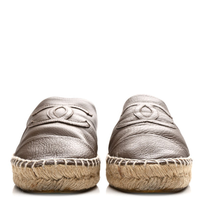 Chanel Calfskin CC Espadrille Mules 36 Dark Beige 3 of 11
