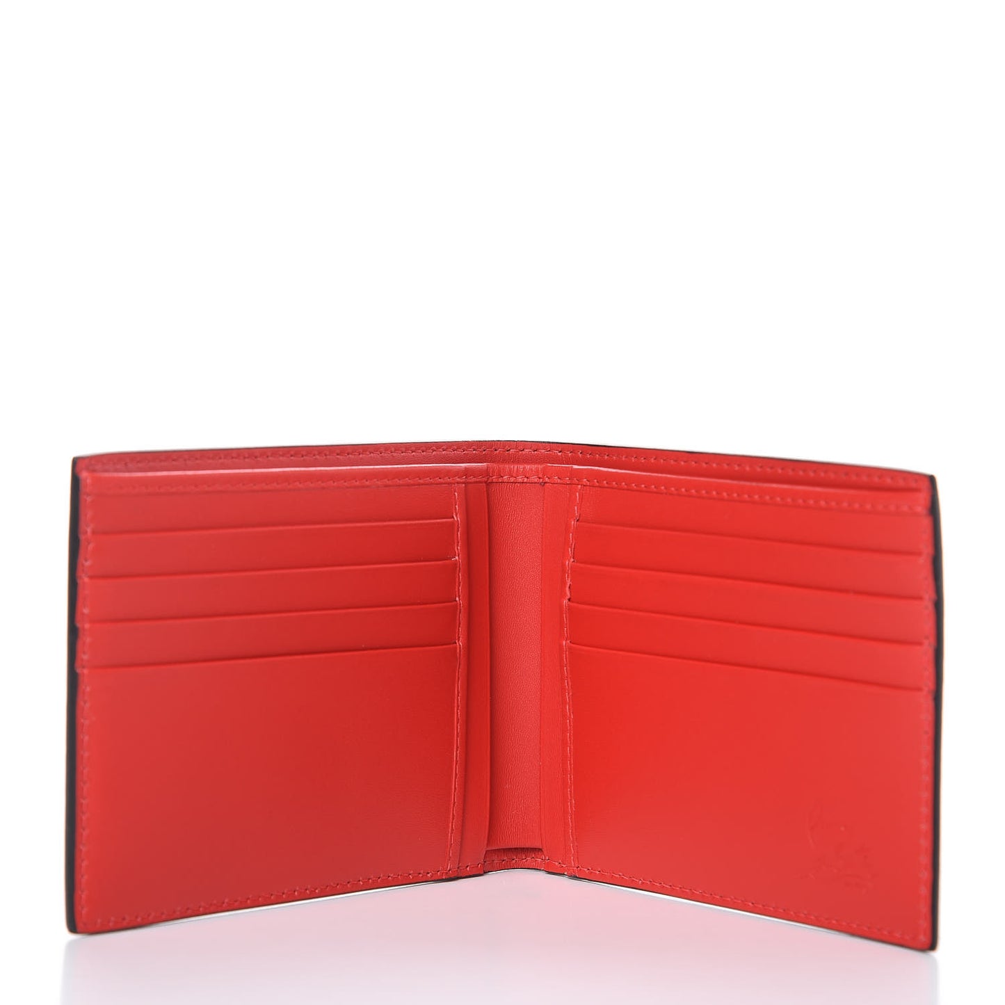 Calfskin Coolcard Two-Tone Wallet Black Red
