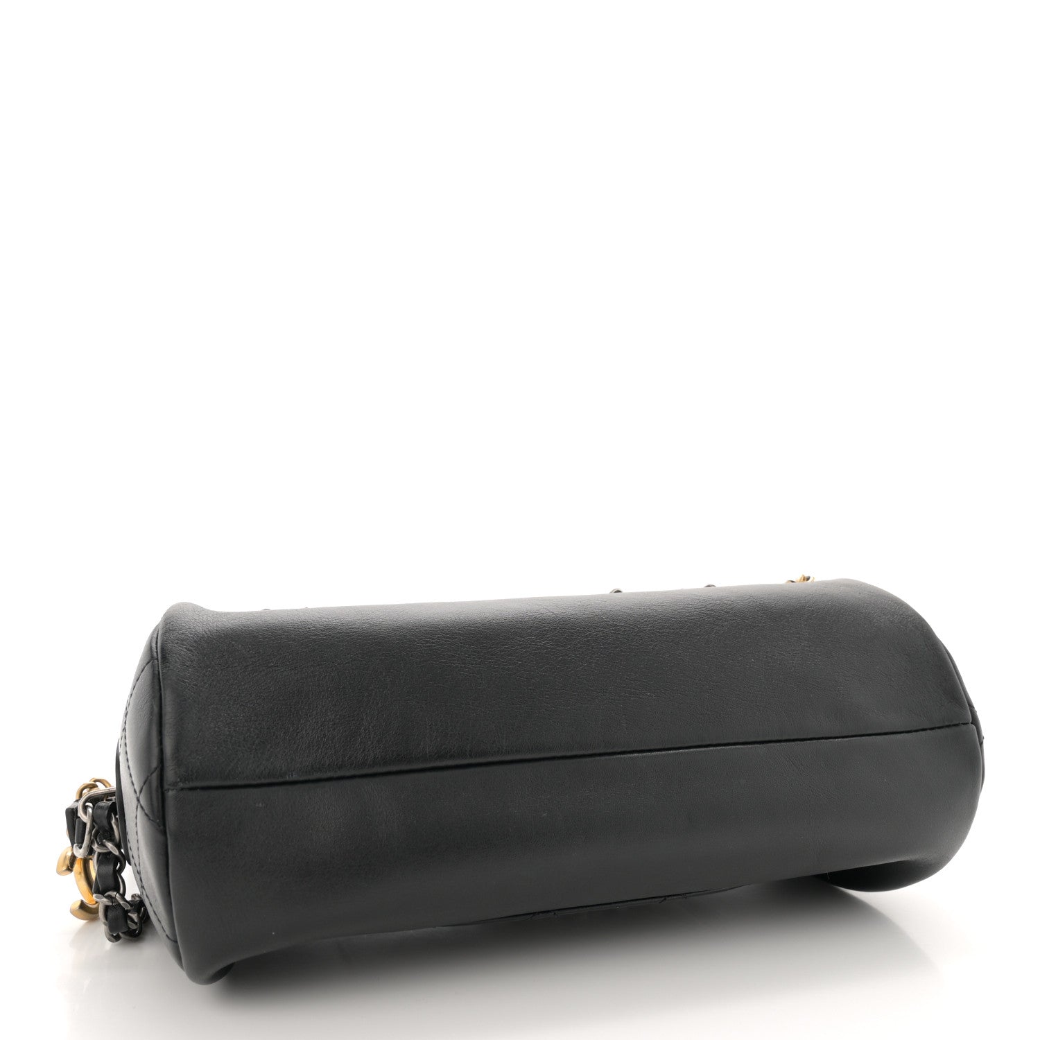 Chanel Calfskin Chain 20s Signature Bowling Bag Black 5 of 11