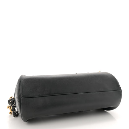Chanel Calfskin Chain 20s Signature Bowling Bag Black 5 of 11