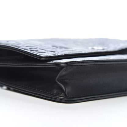 Chanel Lambskin Camellia Embossed Wallet on Chain WOC Black 8 of 11