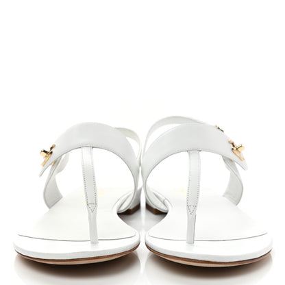 Chanel Lambskin CC Thong Sandals 38 White 2 of 8