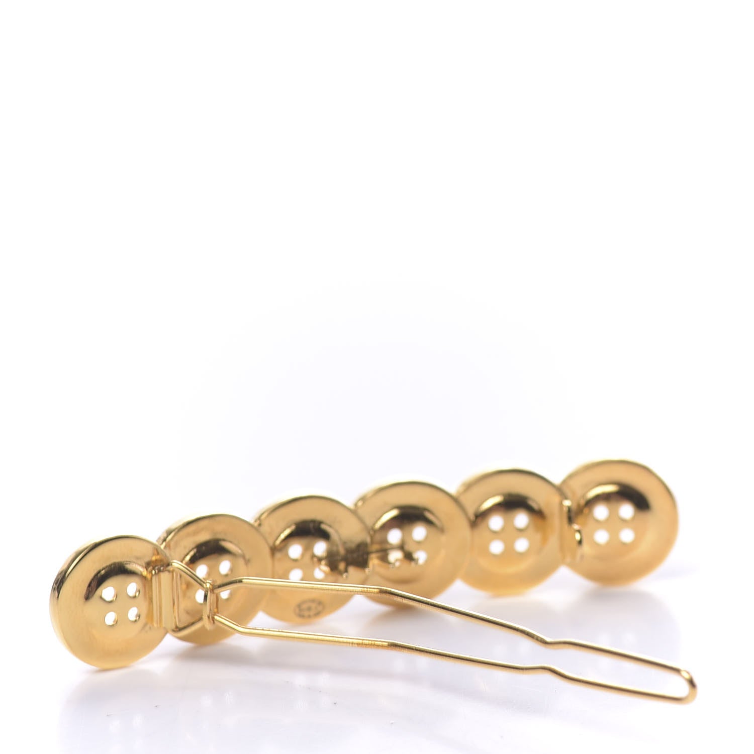 Chanel Button Paris CC Hair Clip Barrette Gold 3 of 5