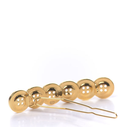 Chanel Button Paris CC Hair Clip Barrette Gold 3 of 5