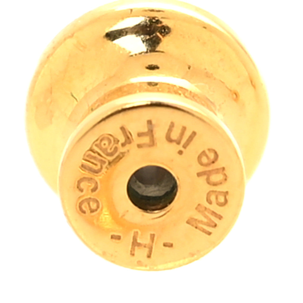 Hermes Gold Lacquered Mini Pop H Earrings Marron Glace 5 of 6