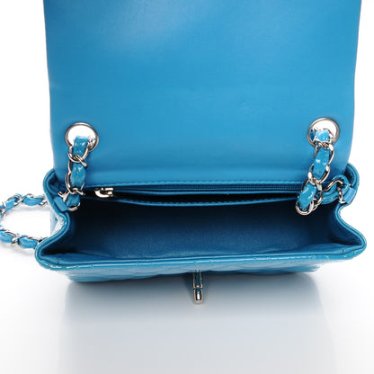 Chanel Patent Quilted Mini Square Flap Turquoise 5 of 8