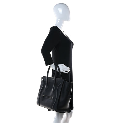 Celine Drummed Calfskin Mini Luggage Black 2 of 14