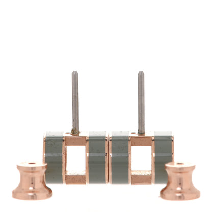 Hermes Rose Gold Lacquered Mini Pop H Earrings Jade 3 of 5
