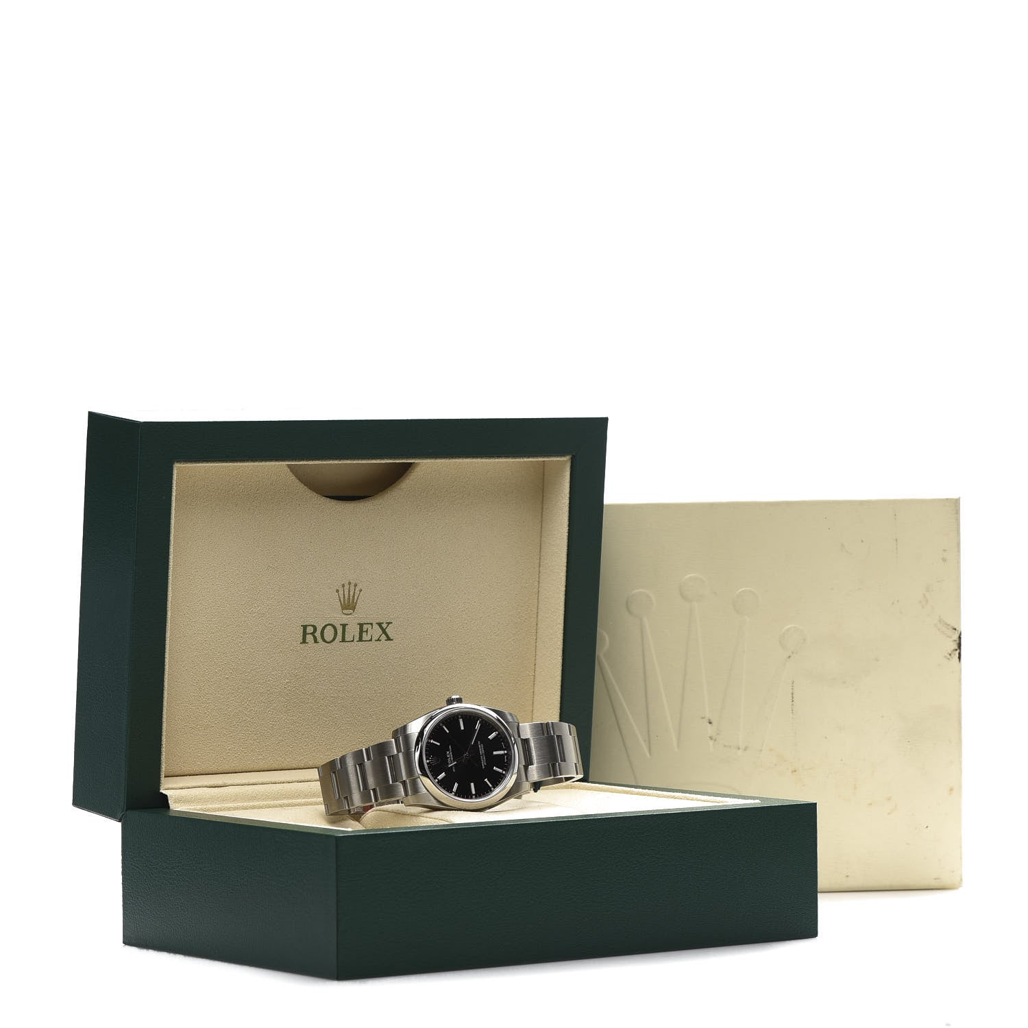 Rolex Stainless Steel 34mm Oyster Perpetual Watch Black 114200 7 of 7