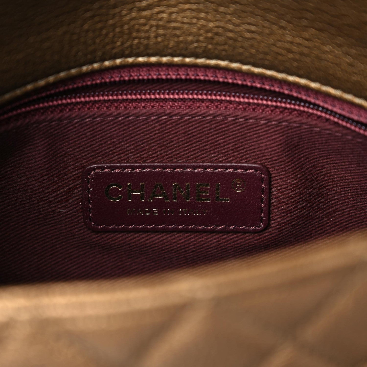 Chanel Metallic Goatskin Quilted Chain Handle Flap Dark Gold 5 of 11