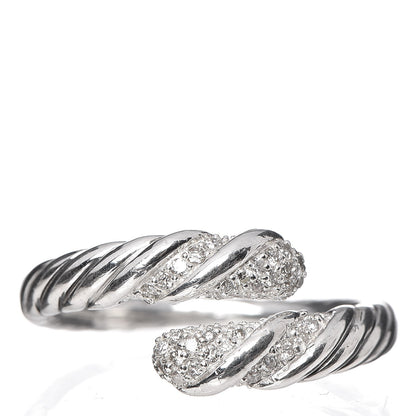 David Yurman Sterling Silver Diamond 10mm Willow Open Single Row Ring 58 8.25 1 of 4