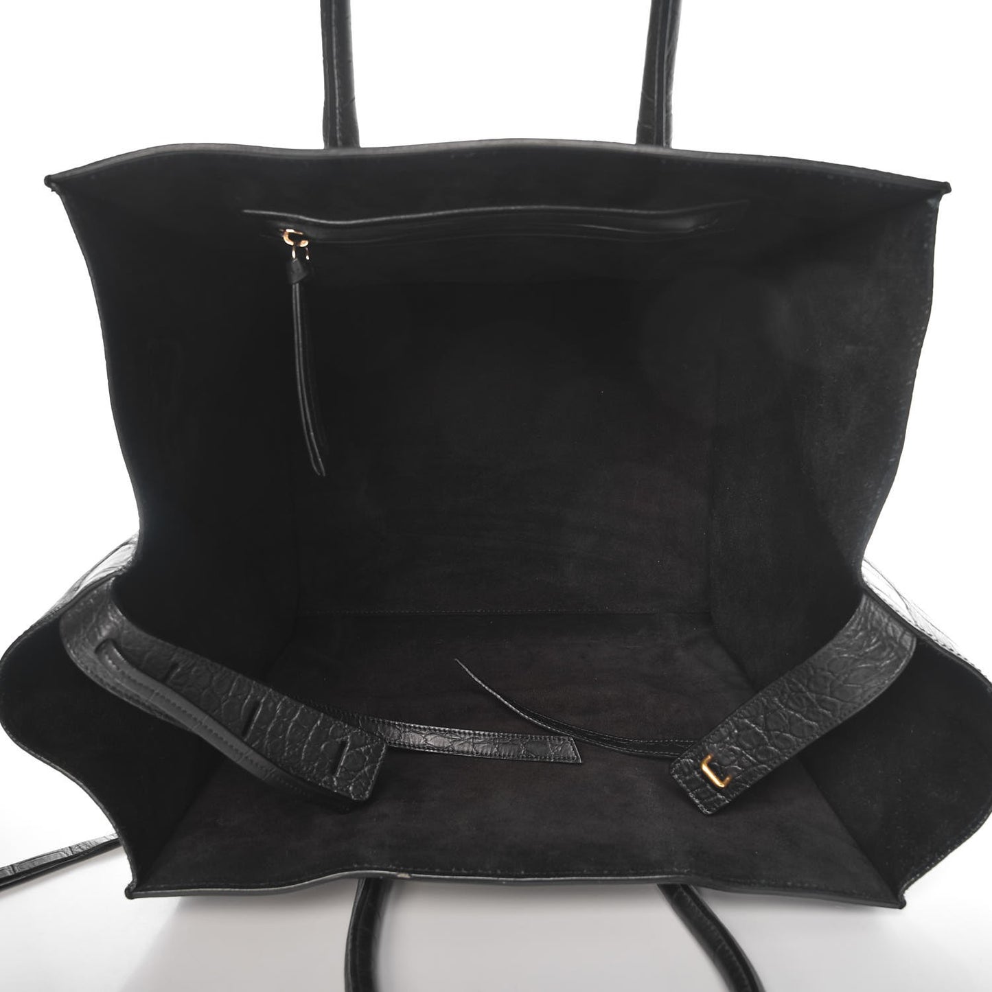Crocodile Embossed Calfskin Medium Phantom Luggage Black