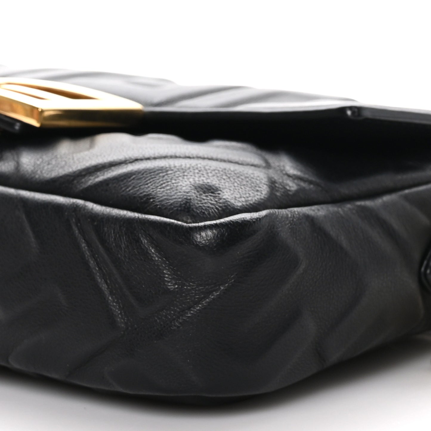 Nappa FF 1974 Embossed Mini Baguette Black