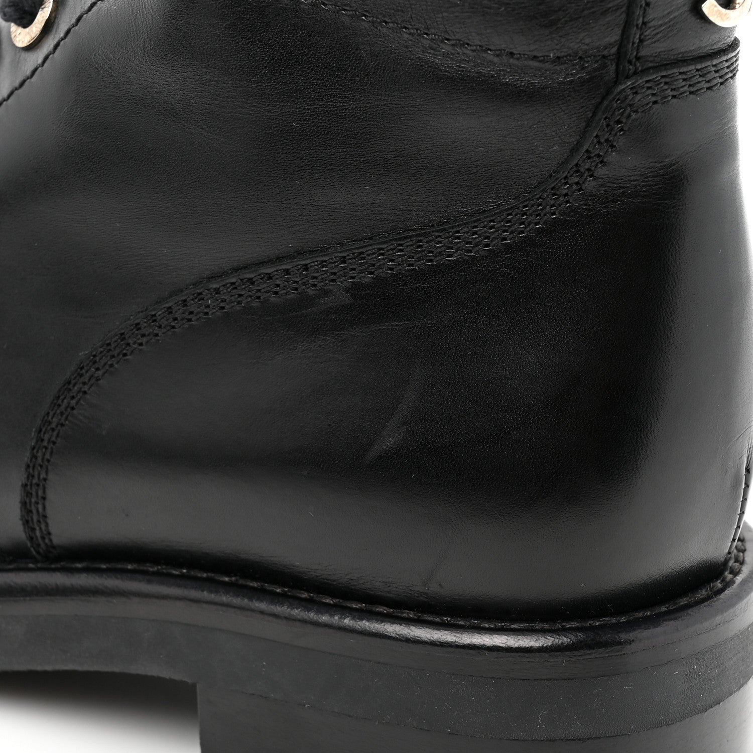Chanel Calfskin Short Boots 36.5 Black 10 of 12