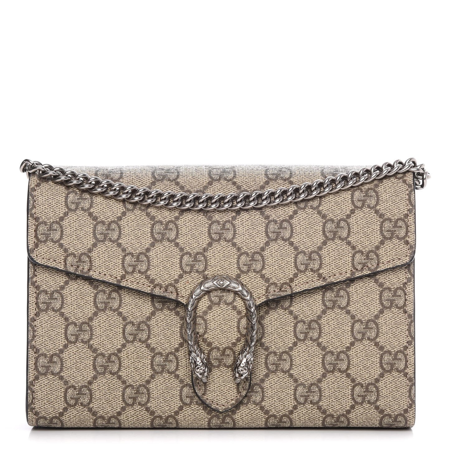 GG Supreme Monogram Mini Dionysus Chain Wallet Beige Black