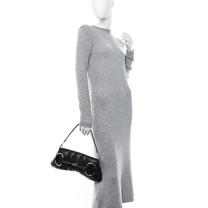 Gucci Nappa Vertical Matelasse Medium Maxi Horsebit Chain Shoulder Bag Black 2 of 11
