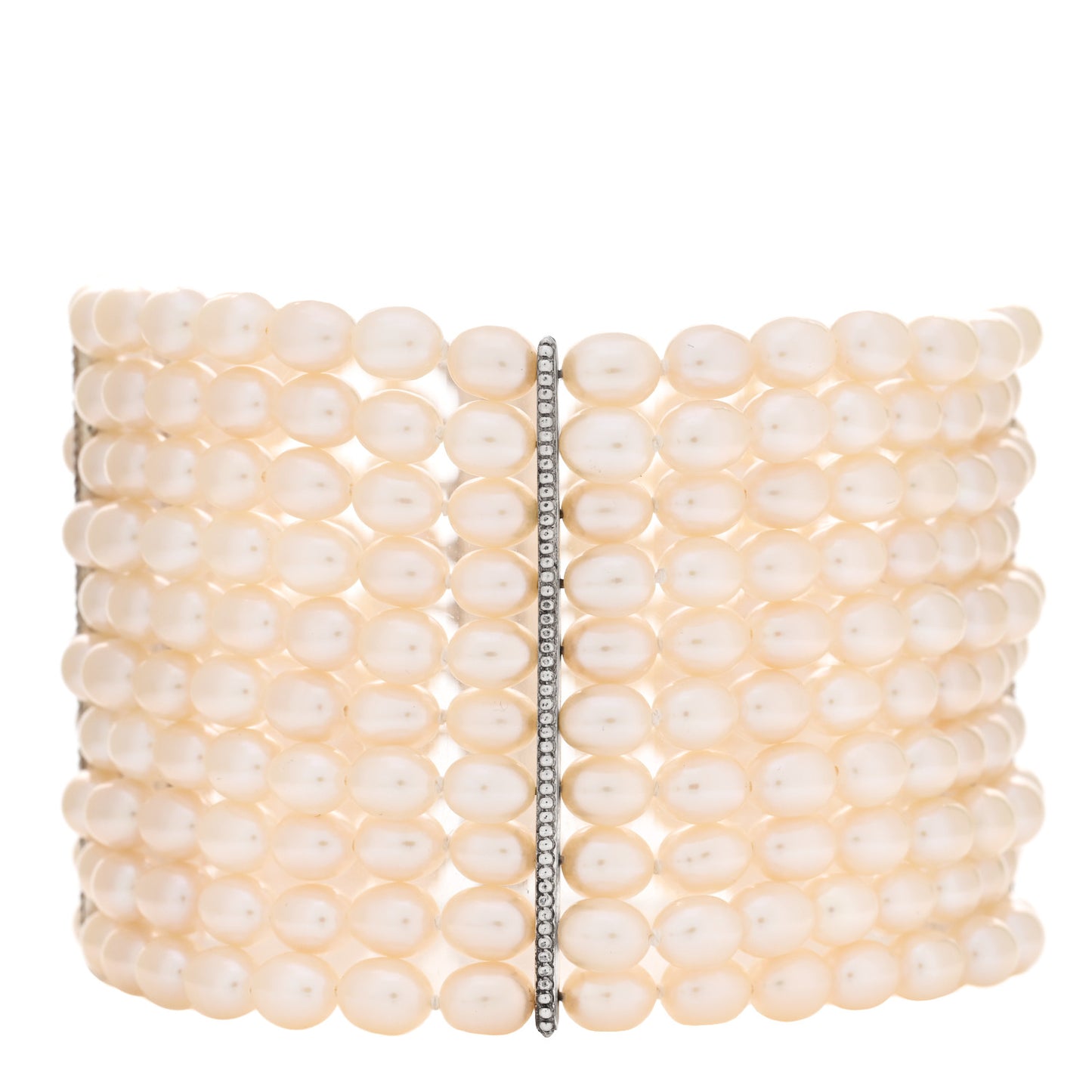 Sterling Silver Freshwater Pearl 4.5mm Ziegfeld 10 Strand Bracelet