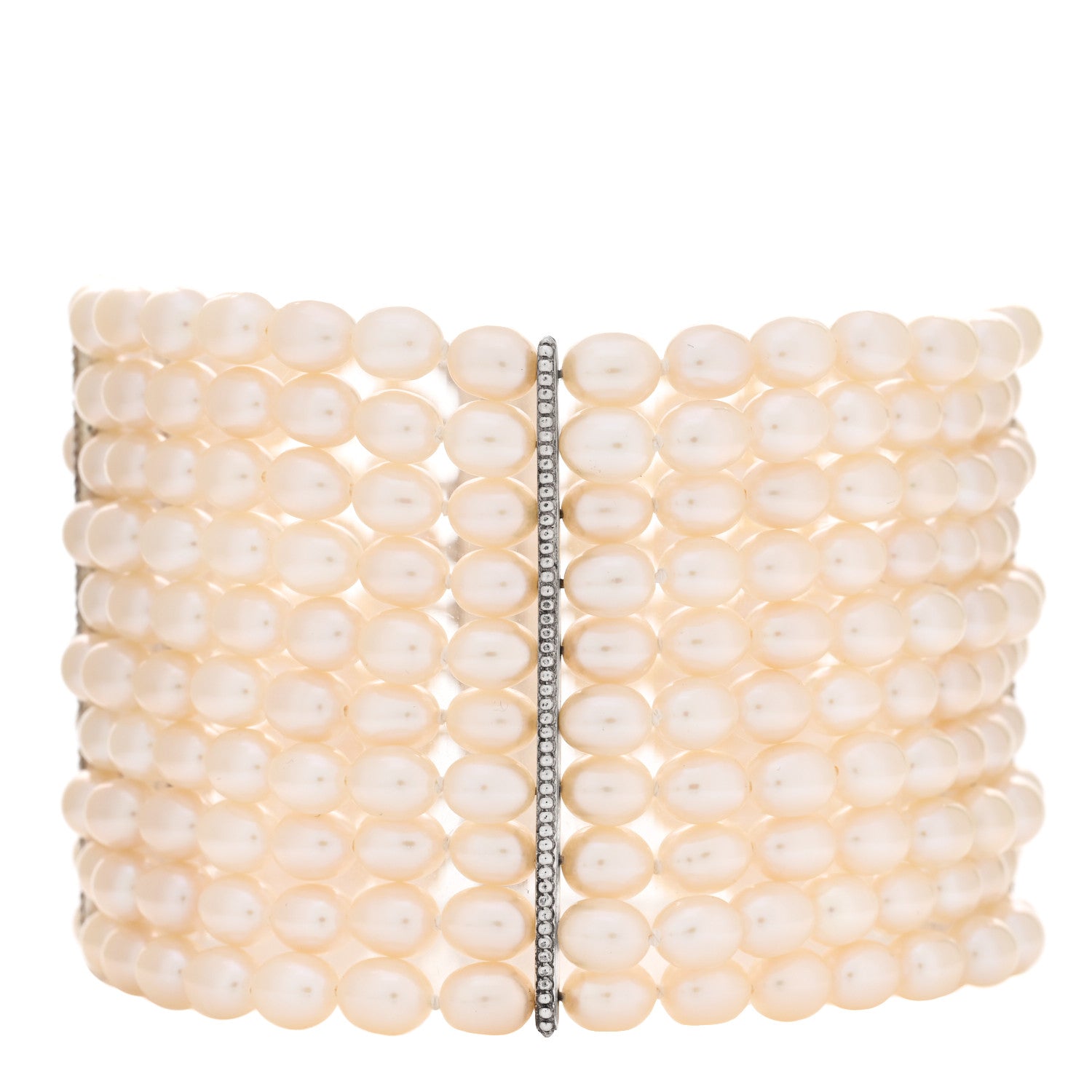 Tiffany Sterling Silver Freshwater Pearl 4.5mm Ziegfeld 10 Strand Bracelet 2 of 4