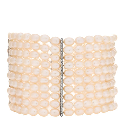 Tiffany Sterling Silver Freshwater Pearl 4.5mm Ziegfeld 10 Strand Bracelet 2 of 4