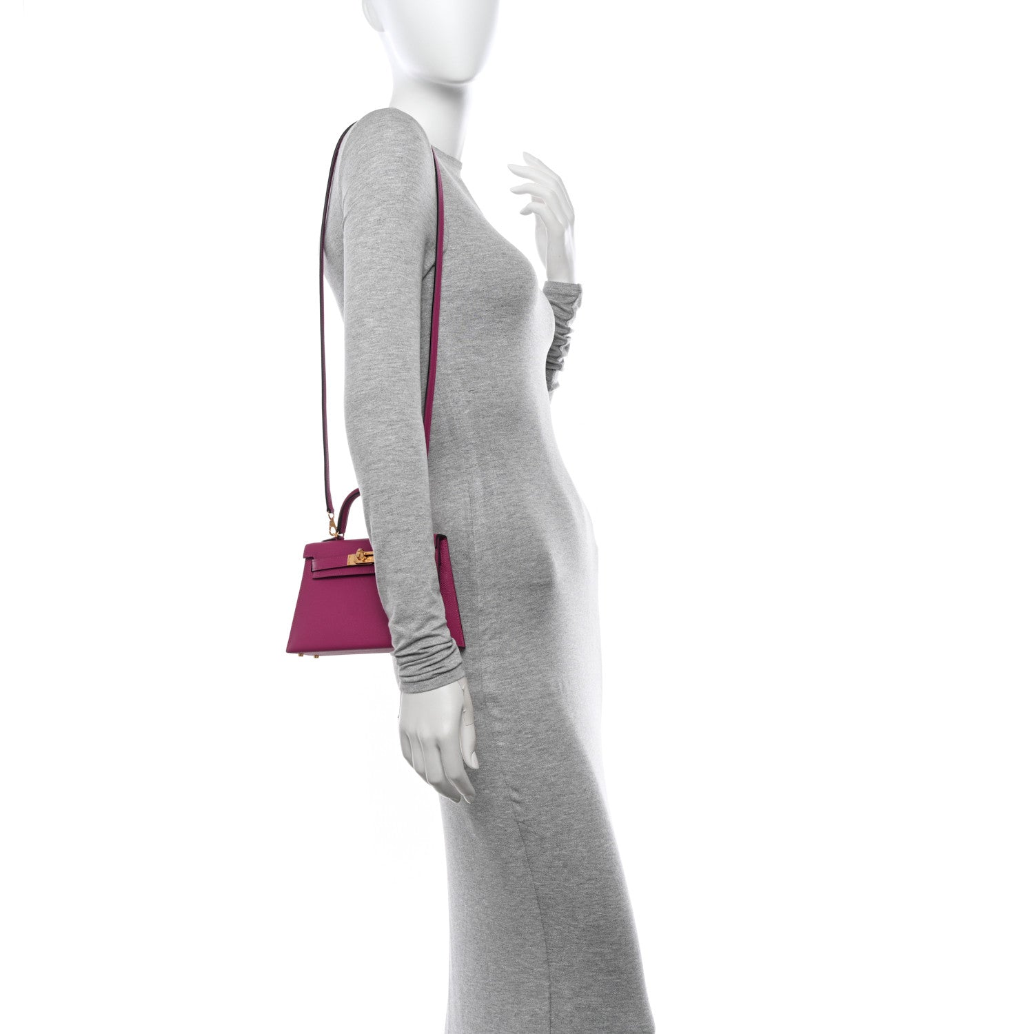 Hermes Epsom Horseshoe Mini Kelly Sellier 20 Rose Pourpre 2 of 9