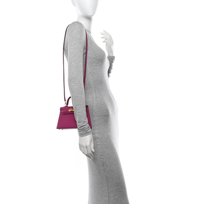 Hermes Epsom Horseshoe Mini Kelly Sellier 20 Rose Pourpre 2 of 9