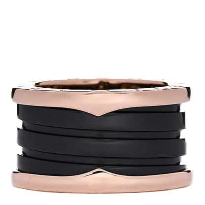 Bulgari 18K Rose Gold Black Ceramic B.Zero1 Four-Band Ring 51 5.75 3 of 5