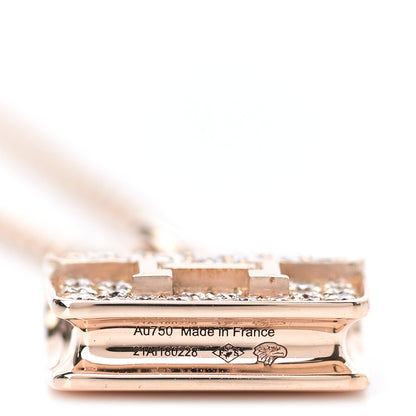 Hermes 18K Rose Gold Diamond Constance Amulettes Pendant Necklace 5 of 6