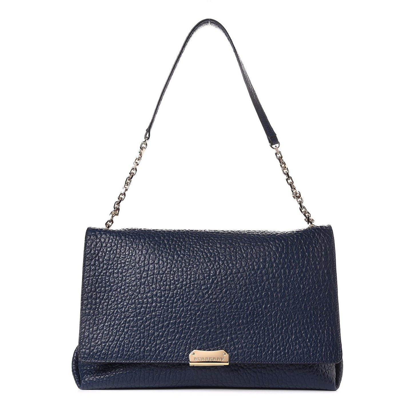 Signature Grain Large Mildenhall Shoulder Bag Blue Carbon