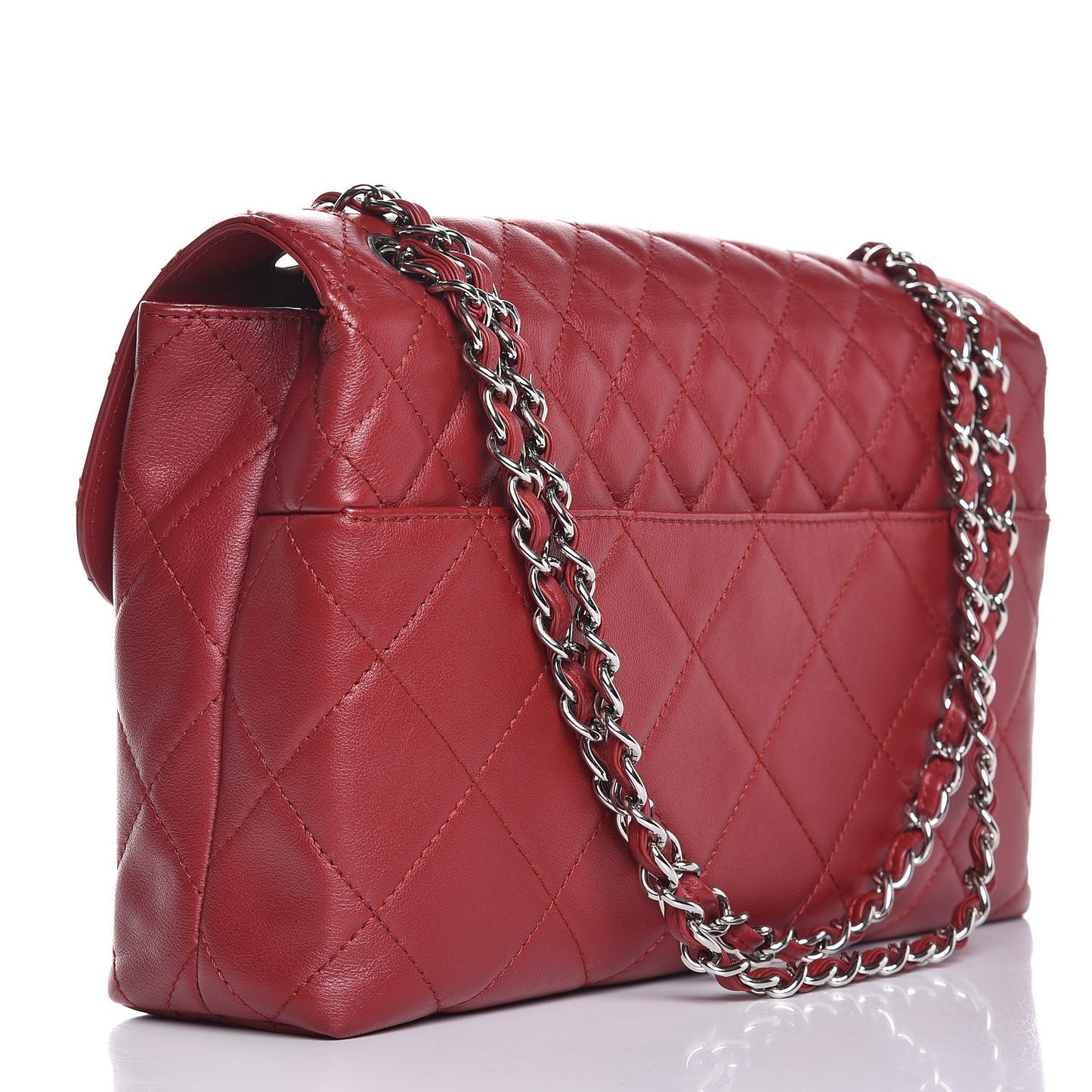 Calfskin Quilted In The Business Flap Dark Red
