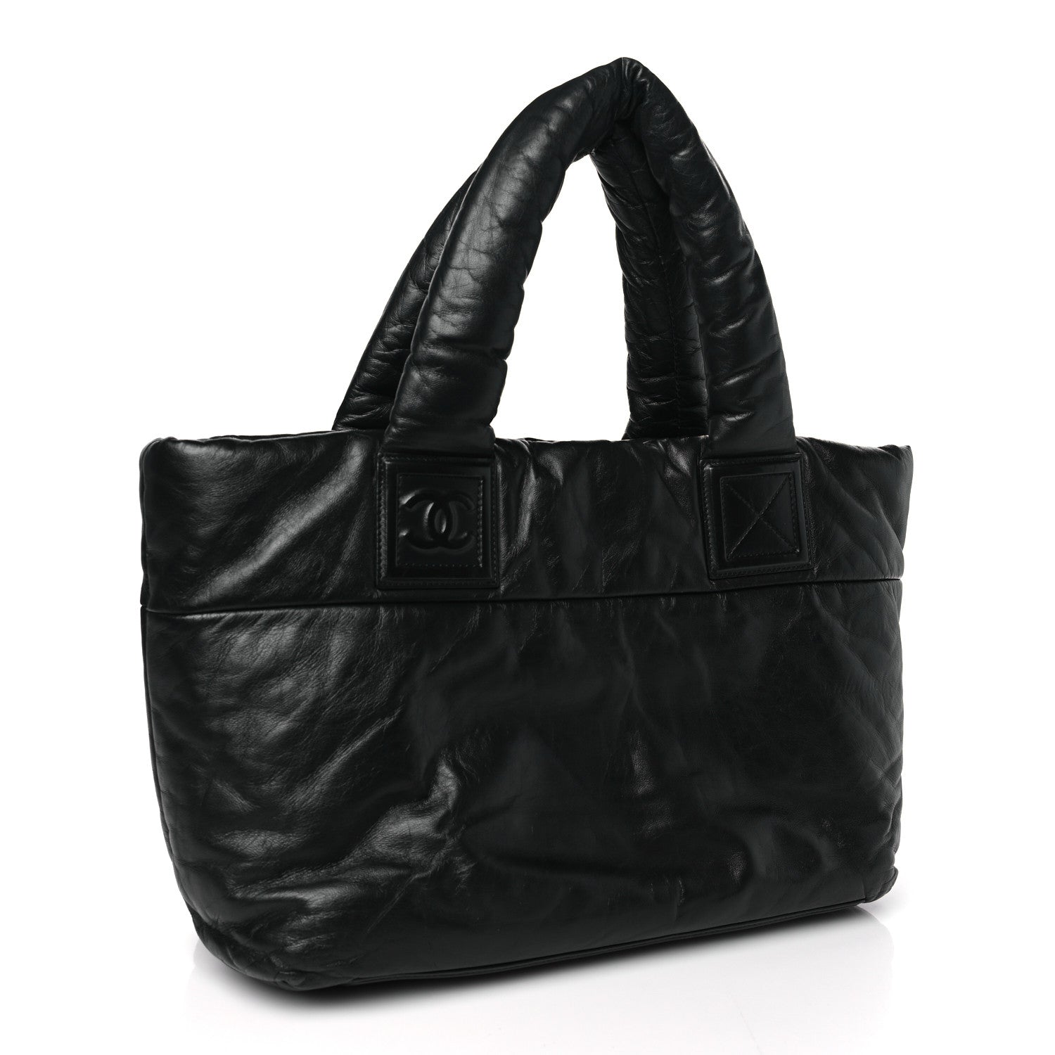 Chanel Lambskin Quilted Small Coco Cocoon Reversible Tote Black 3 of 10