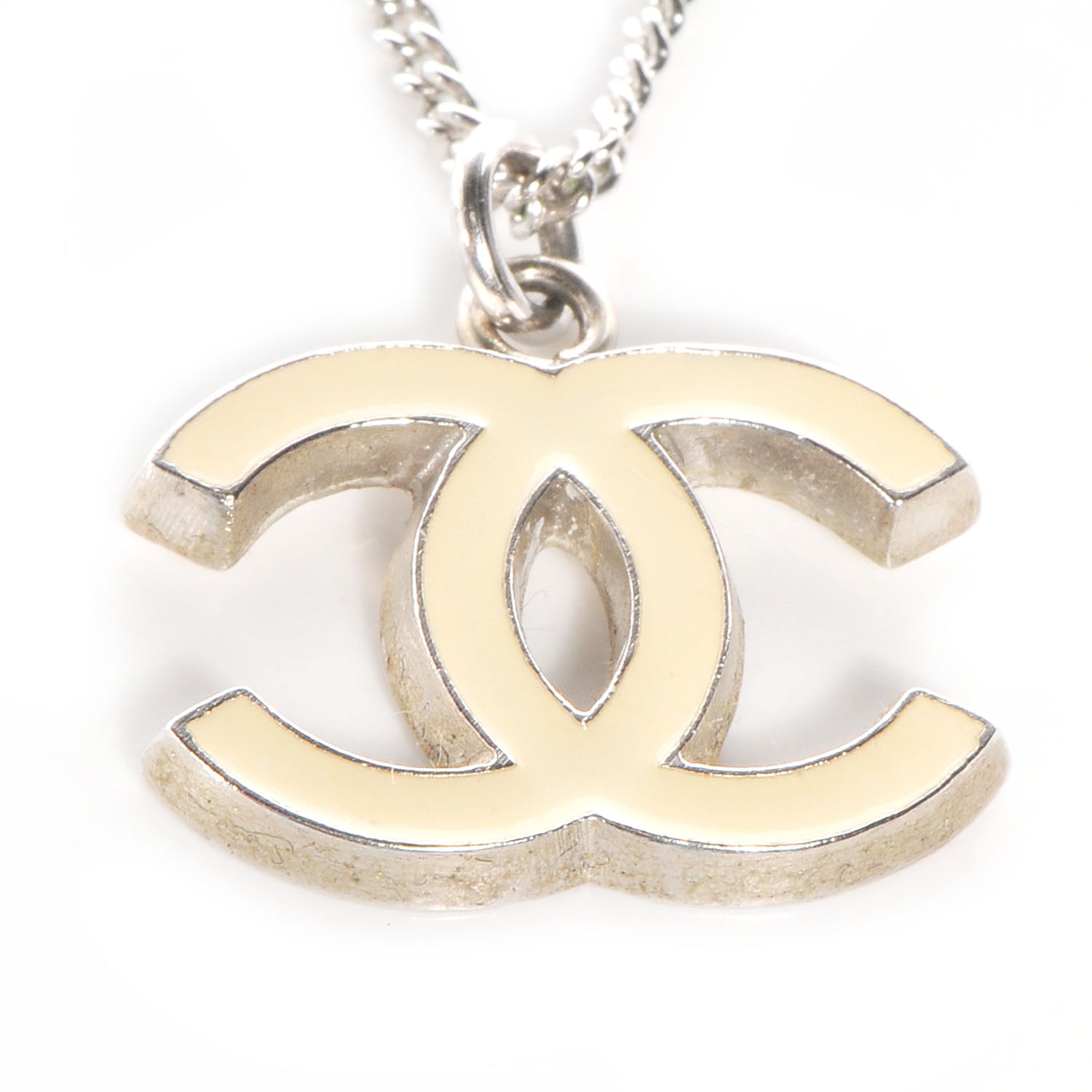 Chanel Enamel CC Necklace Beige 3 of 7