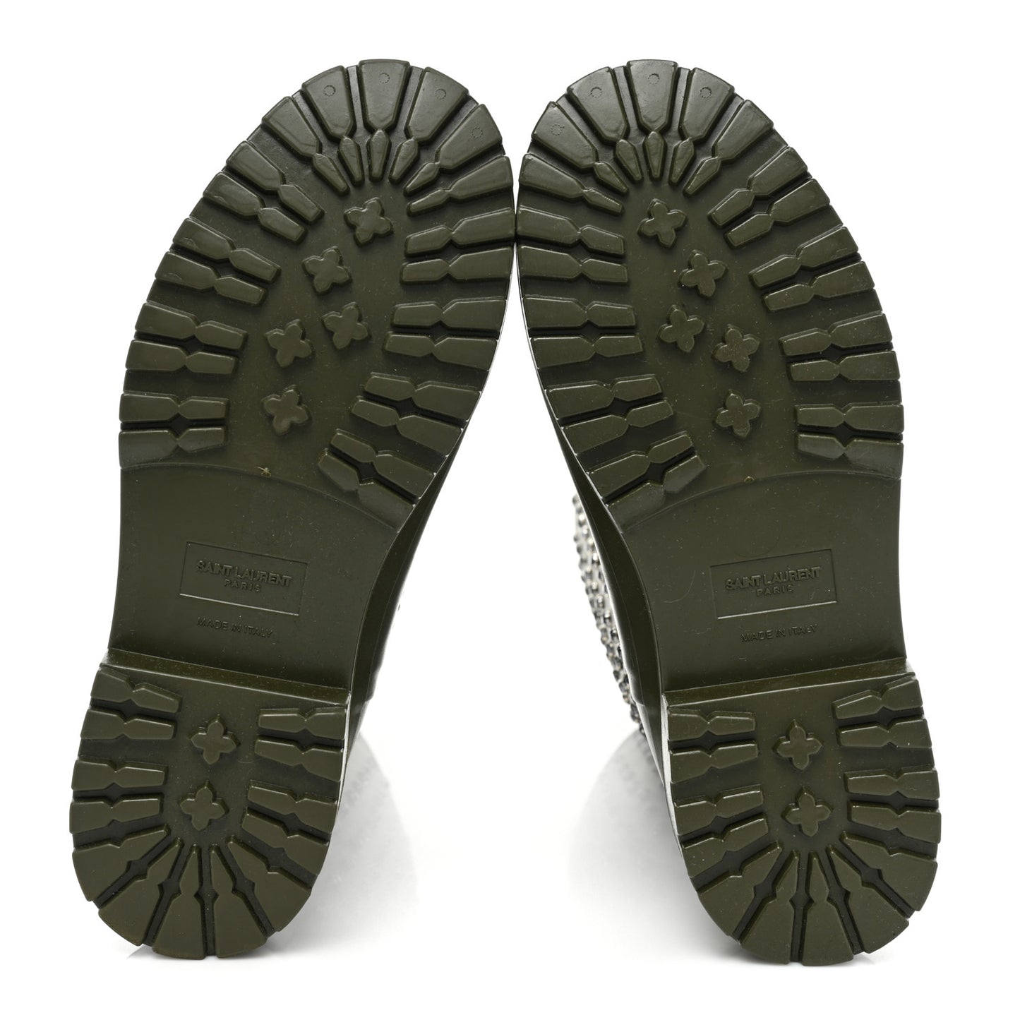 Rubber Studded Festival Rain Boots 37 New Kaki Fonce