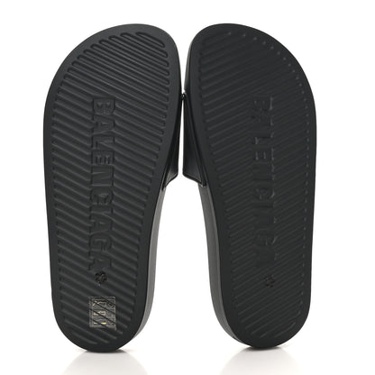 Balenciaga Rubber Womens BB Pool Slide Sandals 36 Black 6 of 8